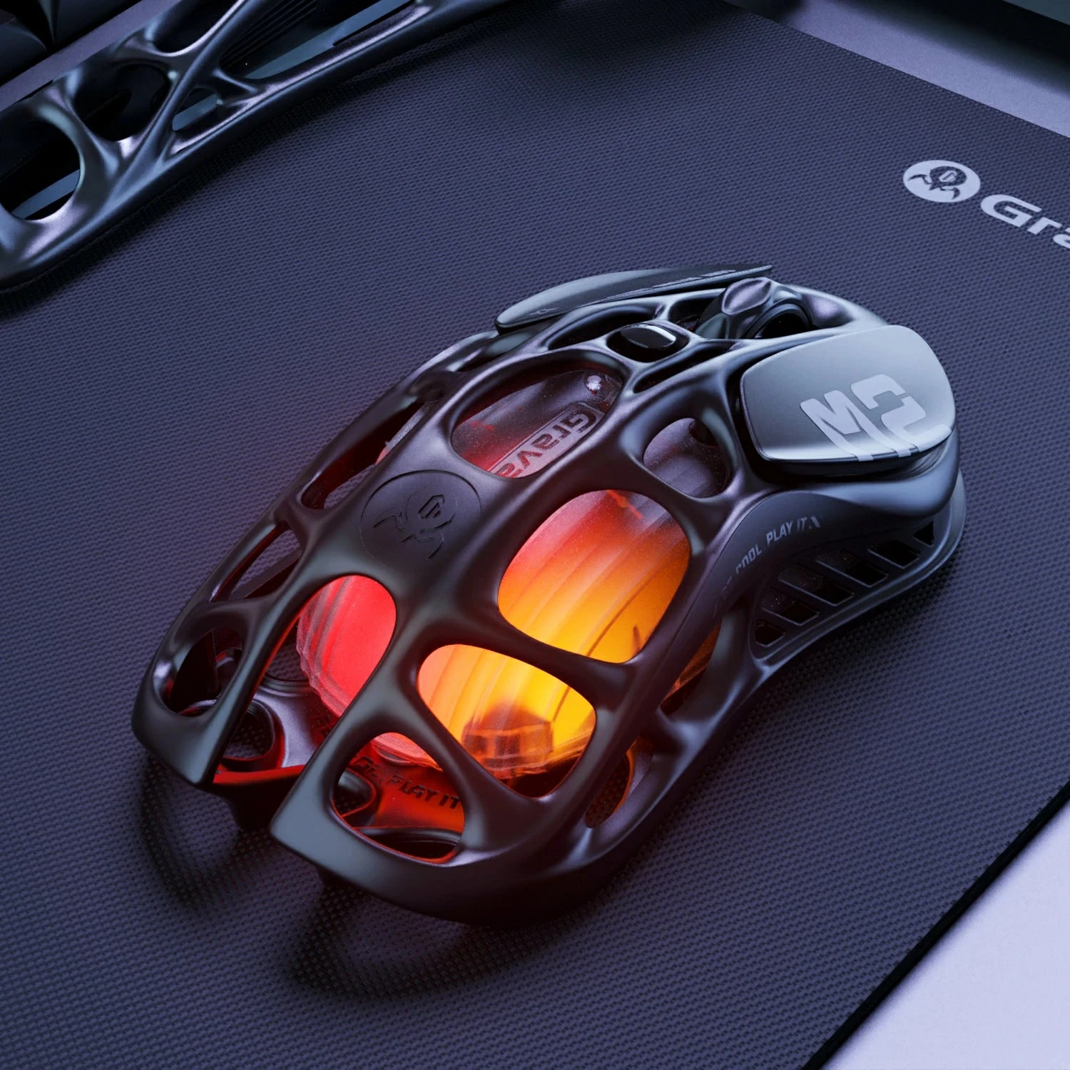 Мышь GravaStar Mercury M2 Stealth Black, PAW3395, 26000 DPI, 2.4/BT/Wired, 79±3g — 2