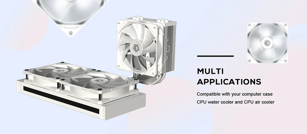 Вентилятор ID-COOLING TF-12025-SW, 120 мм, 700-1800 RPM, белый — 3