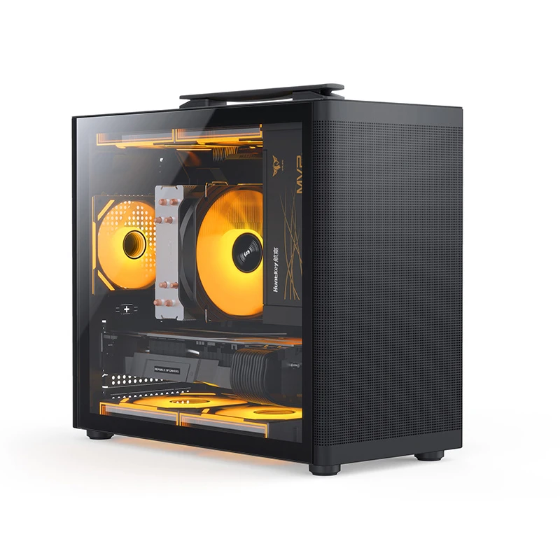Компьютерный корпус Huntkey A320G, M-ATX/Mini-ITX, Black — 4
