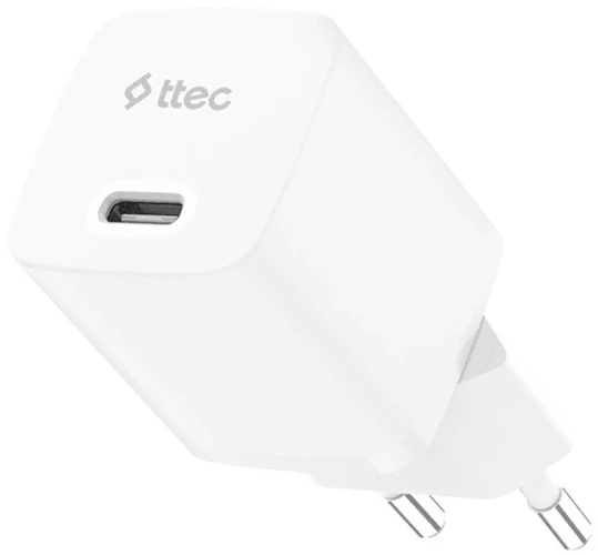 ttec SmartCharger GAN 30W PD + кабель USB-C–USB-C 60W, белый