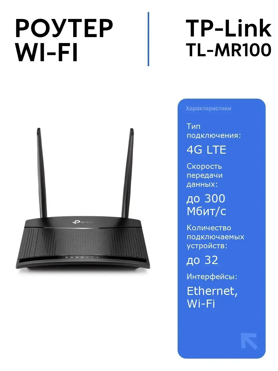 TP-link TL-MR100 N300 4G LTE Wi-Fi роутер