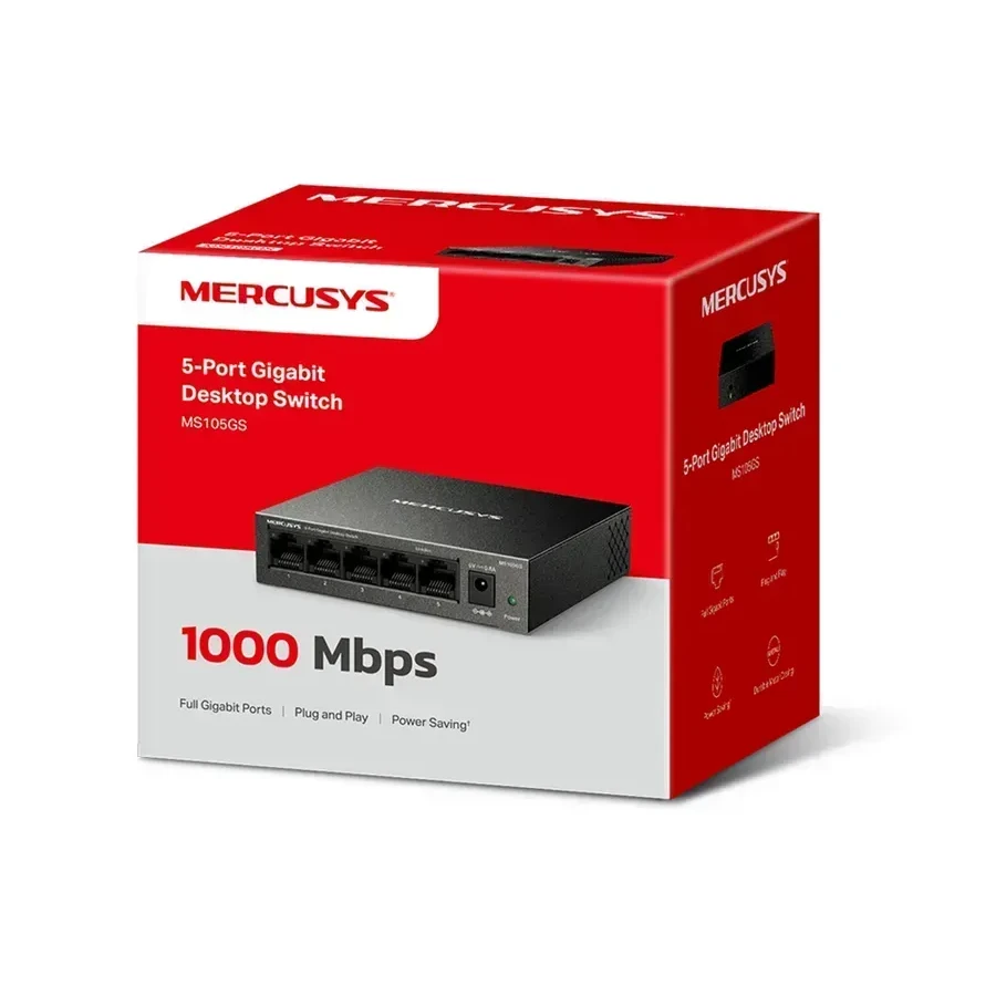 Коммутатор GbE  5-портовый Mercusys MS105GS — 3