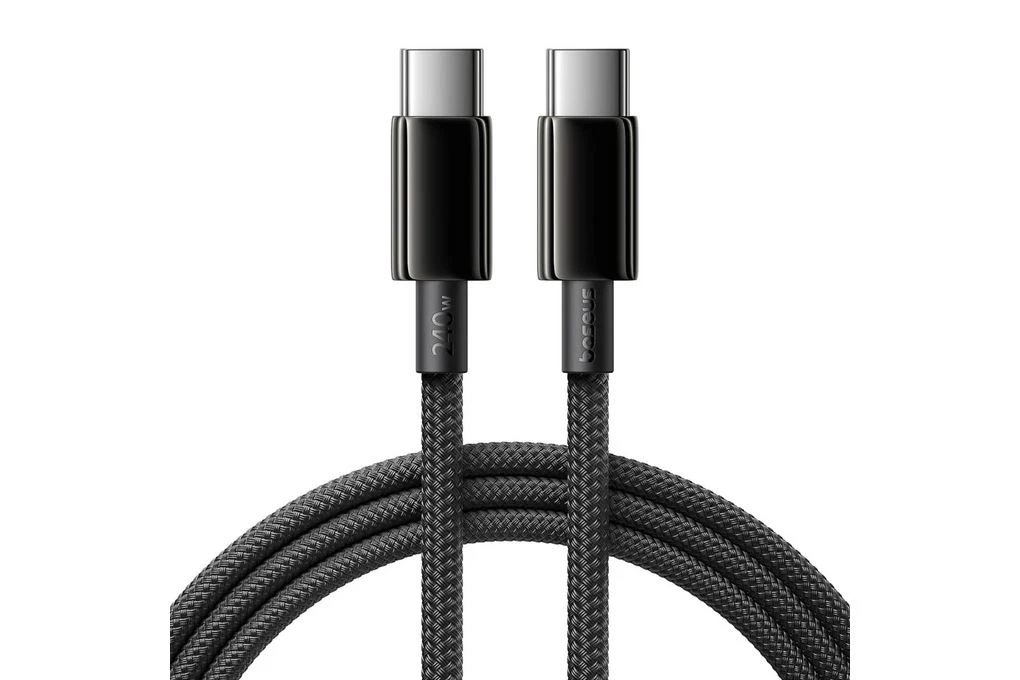 Интерфейсный кабель Baseus Tungsten Gold Air Fast Charging Data Cable USB-C to USB-C 240W 1.2m Black
