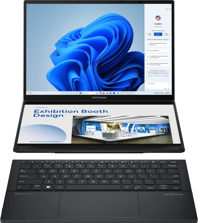 Ноутбук ASUS Zenbook DUO UX8406CA-QL789W FHD+ 60Hz Core Ultra 7 255H Win 11 Home, Intel Core Ultra 7 255H, 32 ГБ, 512 ГБ, 14"