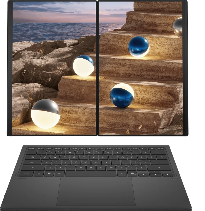 Ноутбук ASUS Zenbook DUO UX8407AA-SN153W 3K 144Hz Core Ultra X9 388H 1TB Win 11 Home, Intel Core Ultra X9 388H, 32 ГБ, 1024 ГБ, 14" — 2