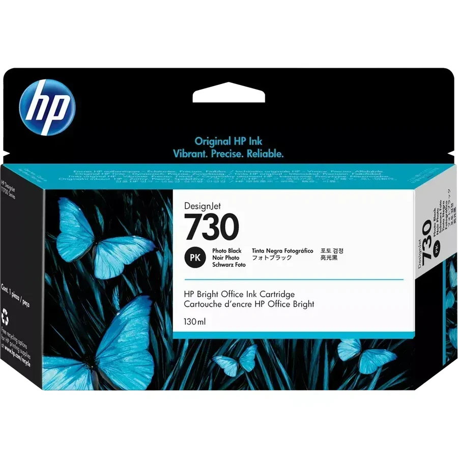Картридж струйный HP P2V67A 730 черный фото, 130 ml