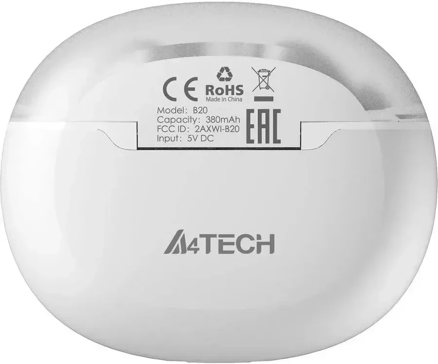 Наушники TWS A4tech 2Drumtek B20, Ash Grey, BT 5.2 — 5