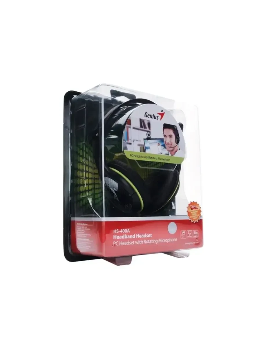 Гарнитура Genius HS-400A, дуговое крепление, 3.5 MiniJack — 3
