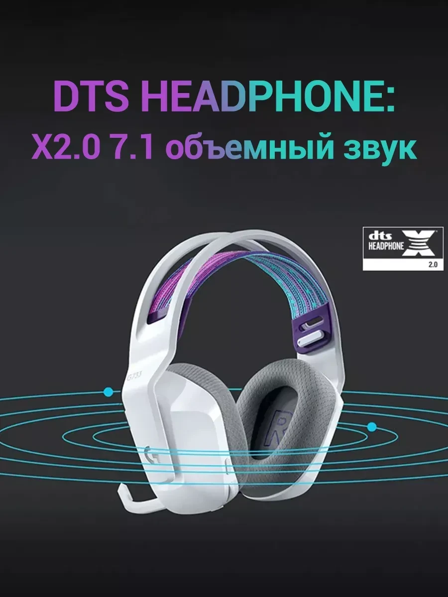 Гарнитура Logitech G733, игровая, беспроводная, сирень — 5