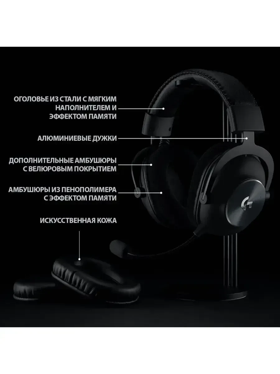 Гарнитура игровая Logitech G Pro X 7.1 с микрофоном — 3
