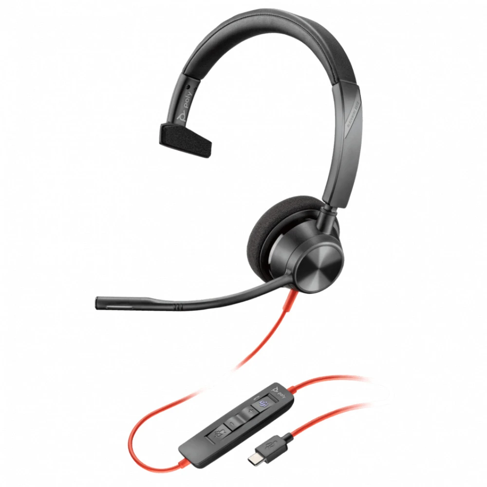 Гарнитура Poly Blackwire 3310 Microsoft Teams, USB-C, monofon — 4