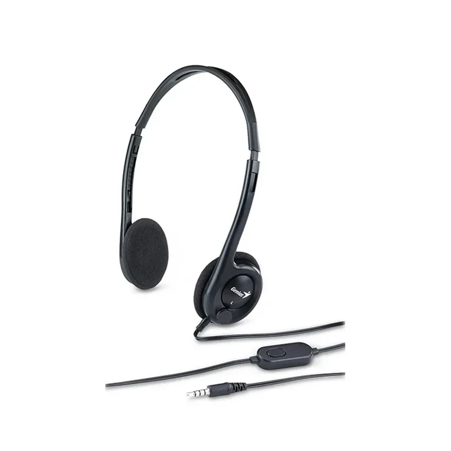 Гарнитура Genius HS-200C, проводная, 3.5мм, чёрная