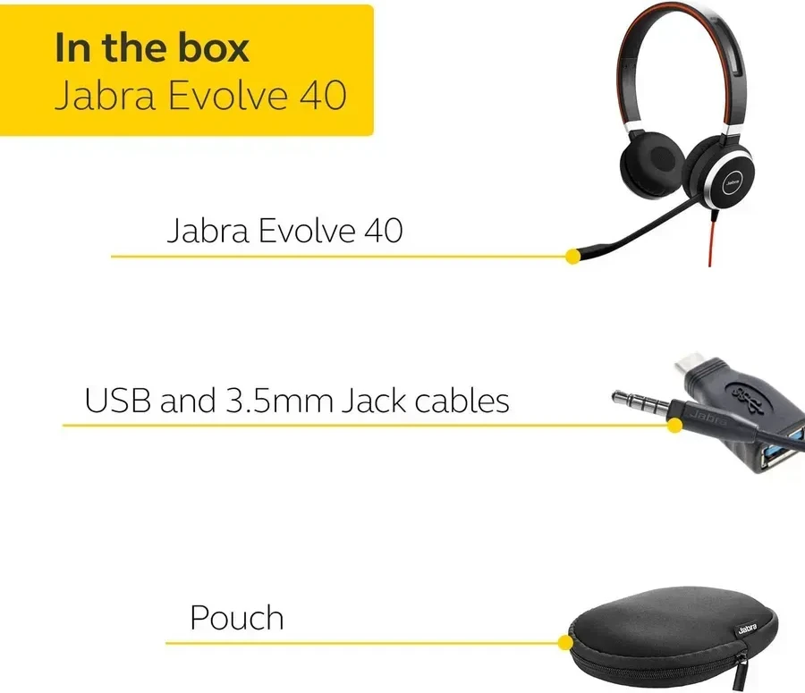 Наушники JABRA EVOLVE 40 UC, шумоподавление — 2