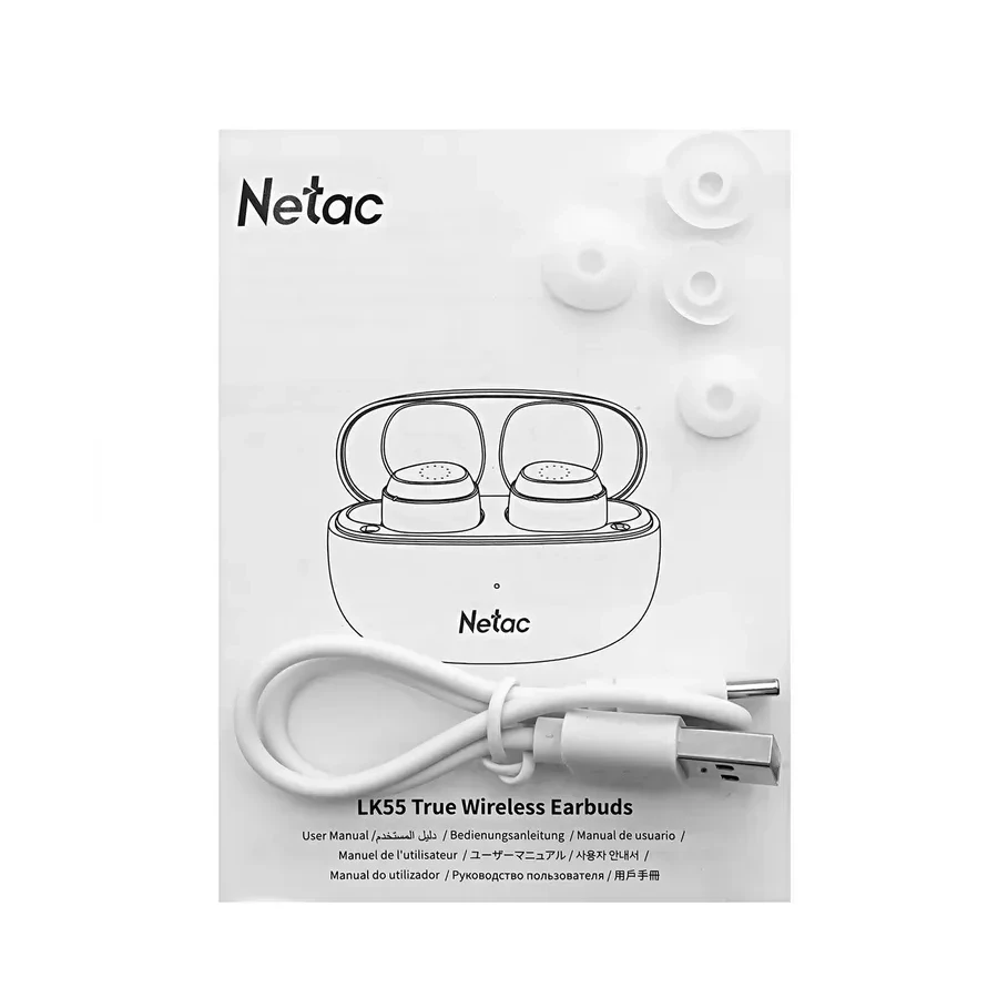 Наушники Netac True LK55, Bluetooth 5.3, белые — 2