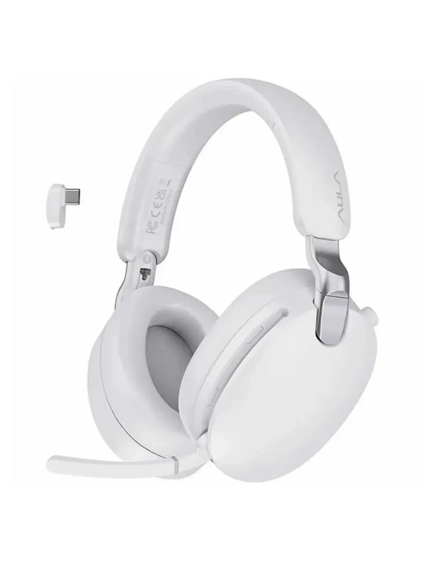 Наушники с микрофоном AULA A500 White, ANC,1000mAh, BT5.4, Type-C — 2