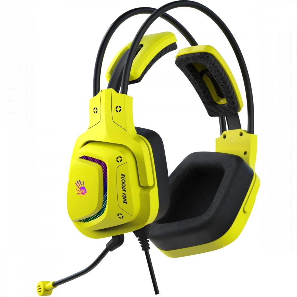 Гарнитура A4Tech Bloody G575, 20Hz-20kHz, 16 Om, 105dB, mic100Hz-10kHz,-44 dB,2m,USB,LED,Punk Yellow — 4