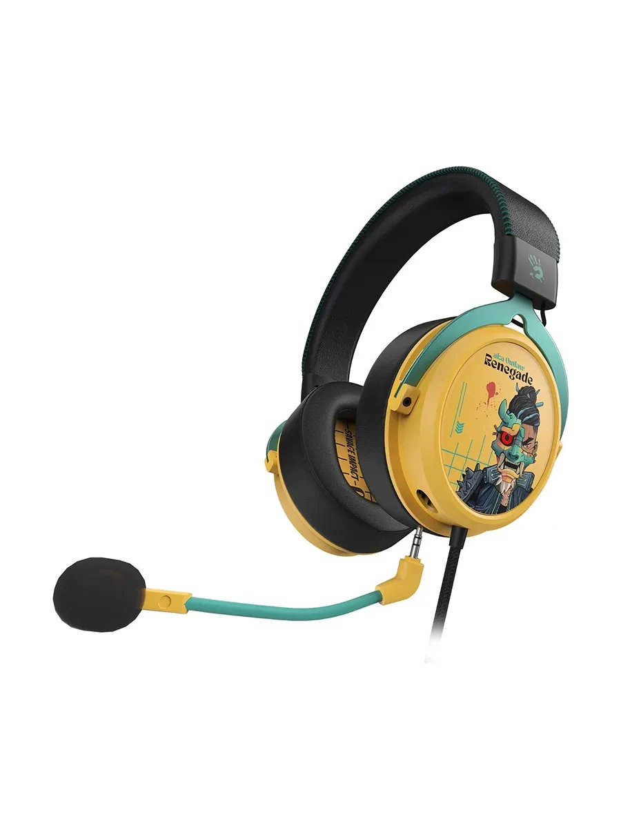 Гарнитура A4Tech Bloody M595 Renegade, 20Hz-20kHz, 32 Om, 105dB, mic 100Hz-10kHz, 2.3, Yellow Sunset — 2