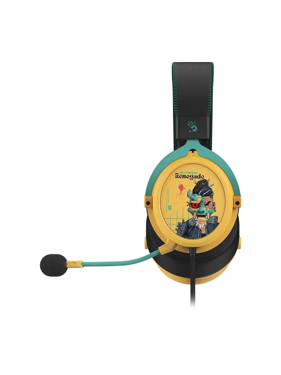 Гарнитура A4Tech Bloody M595 Renegade, 20Hz-20kHz, 32 Om, 105dB, mic 100Hz-10kHz, 2.3, Yellow Sunset — 3
