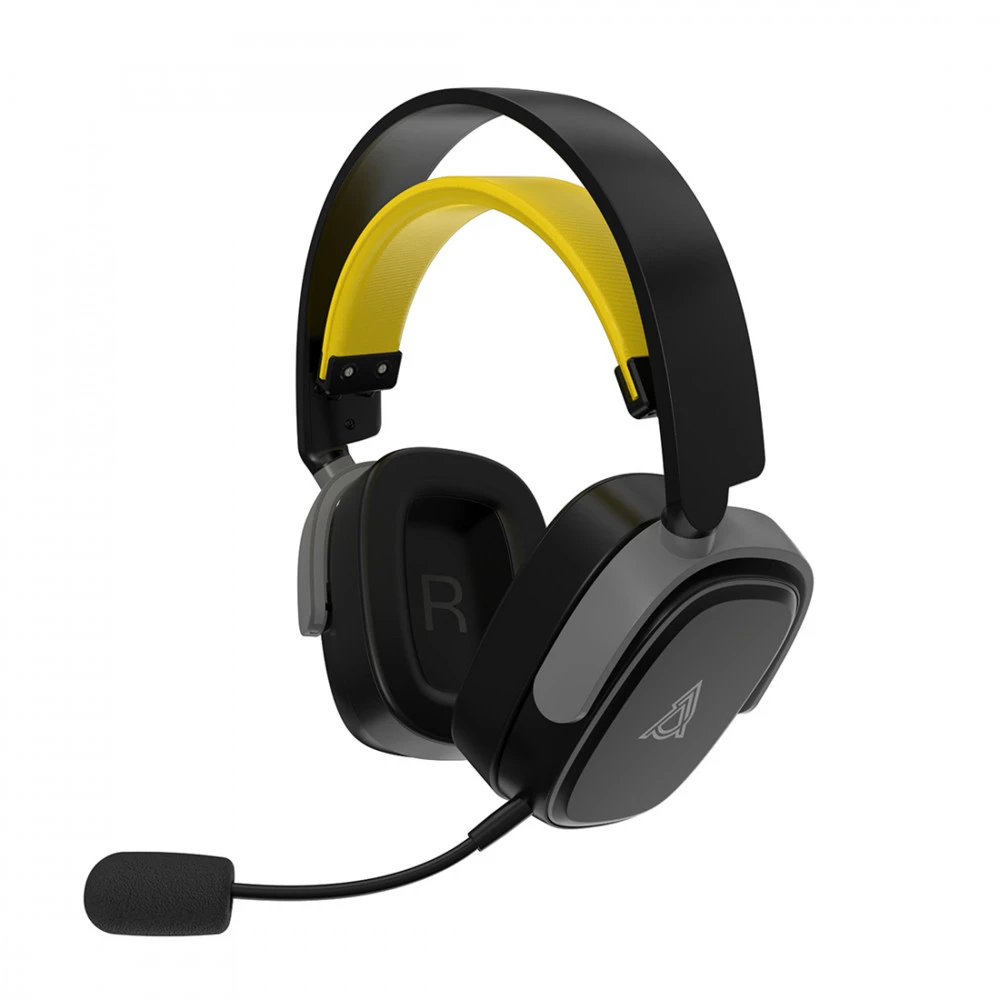 Bluetooth гарнитура Ajazz AHM09 Max, 20Hz-20kHz, 111dB, BT5.4, 2.4G, 1.2m, Black-Grey-Yellow — 5