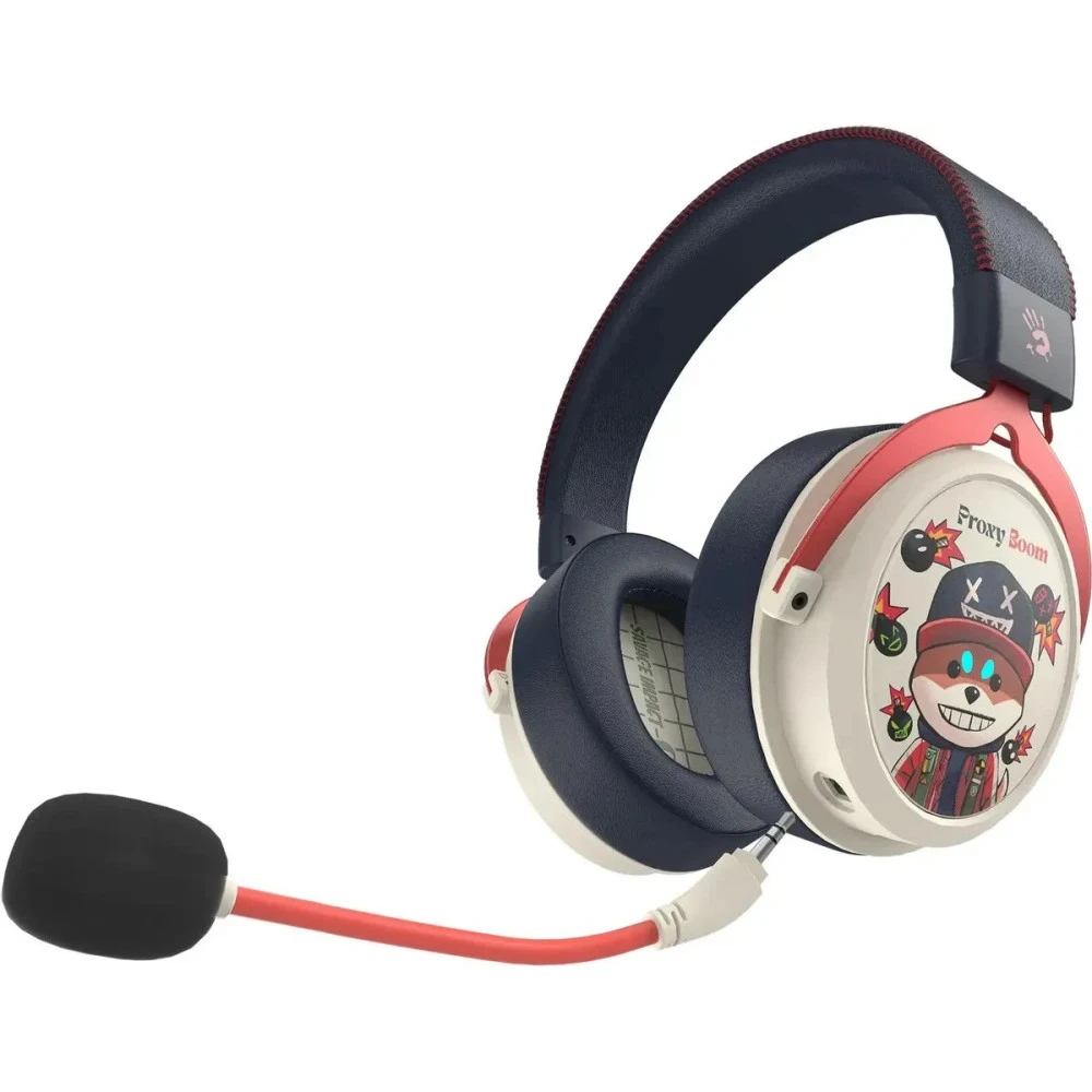 Bluetooth гарнитура A4Tech Bloody MR595 Proxy Boom,20Hz-20kHz,32Om,105dB,mic 100Hz-10kHz,BT5.3,White — 2