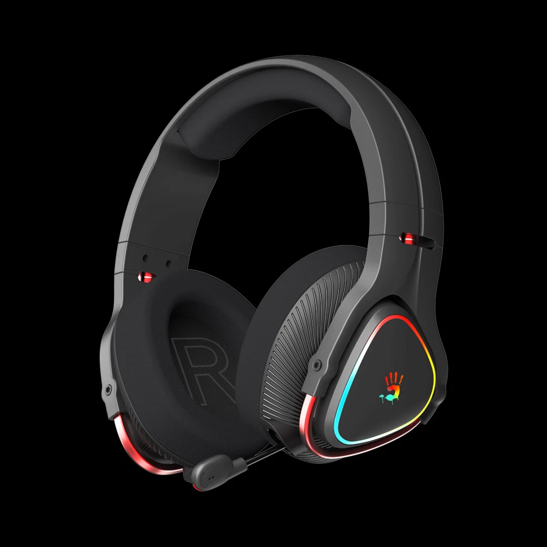 Bluetooth гарнитура A4Tech Bloody MR710,20Hz-20kHz,16Om,105dB,mic100Hz-10kHz,BT5,2.4G,1.5m,RGB,Black