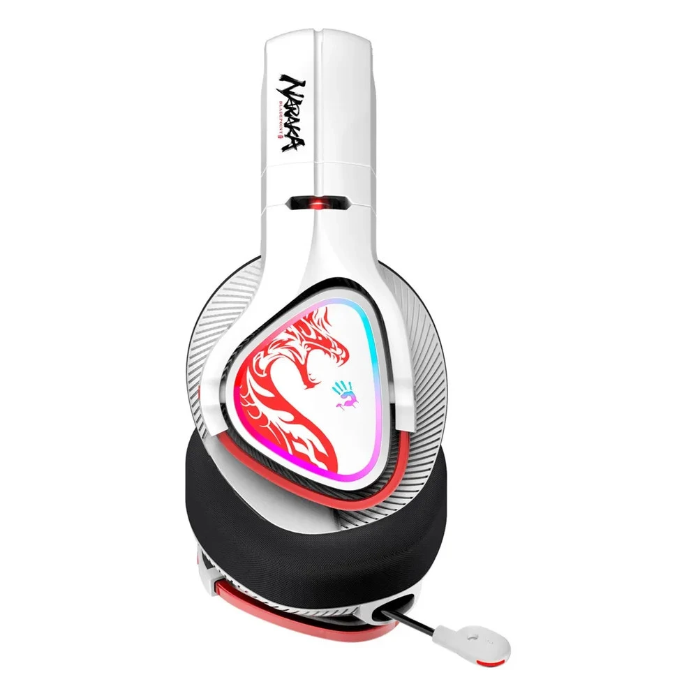 Bluetooth гарнитура A4Tech Bloody MR720 Naraka,20Hz-20kHz,16Om,105dB,mic100Hz-10kHz,BT5.3,2.4G,White — 2