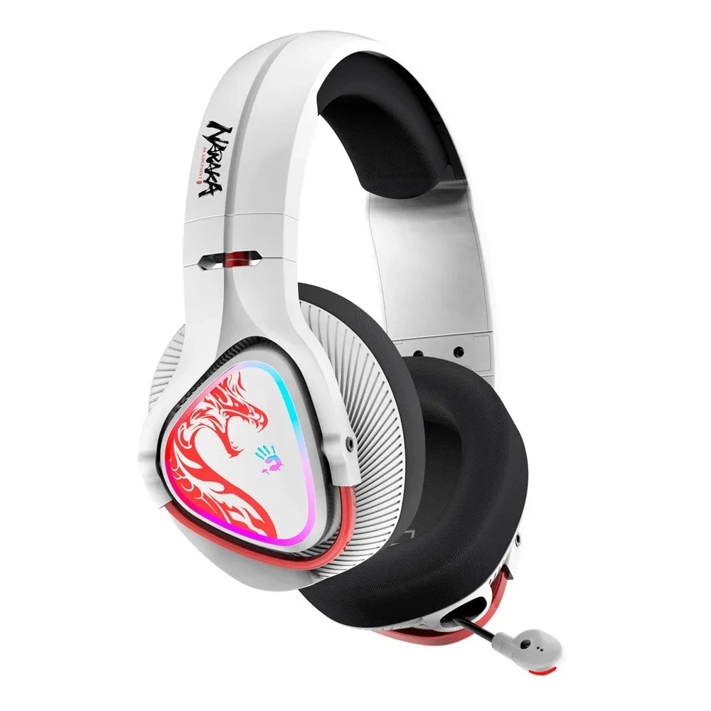 Bluetooth гарнитура A4Tech Bloody MR720 Naraka,20Hz-20kHz,16Om,105dB,mic100Hz-10kHz,BT5.3,2.4G,White — 3