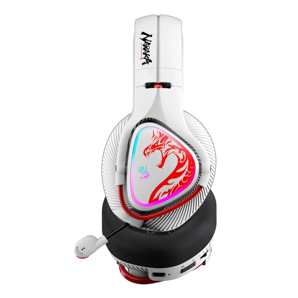 Bluetooth гарнитура A4Tech Bloody MR720 Naraka,20Hz-20kHz,16Om,105dB,mic100Hz-10kHz,BT5.3,2.4G,White — 4