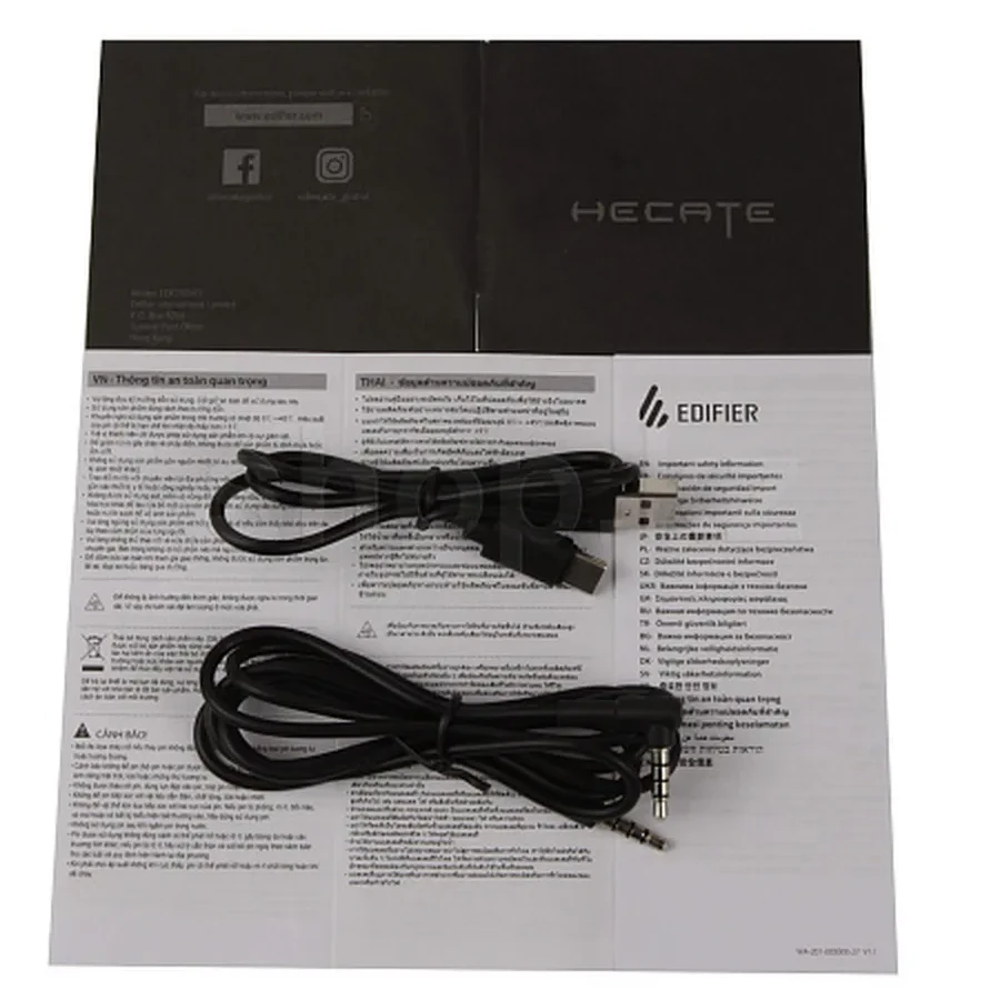 Bluetooth гарнитура Edifier Hecate G5BT, 20Hz-40kHz, 32Om, 100dB, BT5.2, 1.15m, RGB, Black — 3