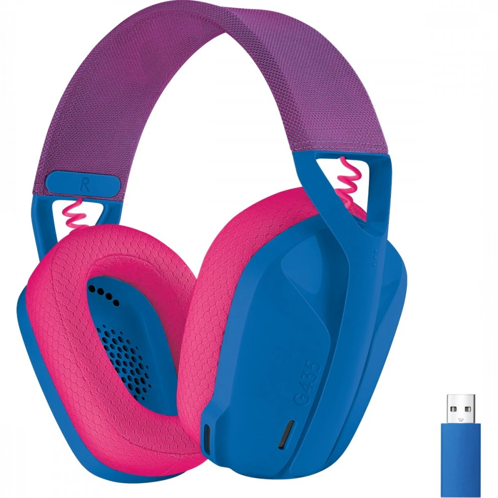 Bluetooth гарнитура Logitech G435, 20Hz-20kHz, 45 Om, 83.1 dB, mic 100Hz-8kHz, BT, LightSpeed, Blue