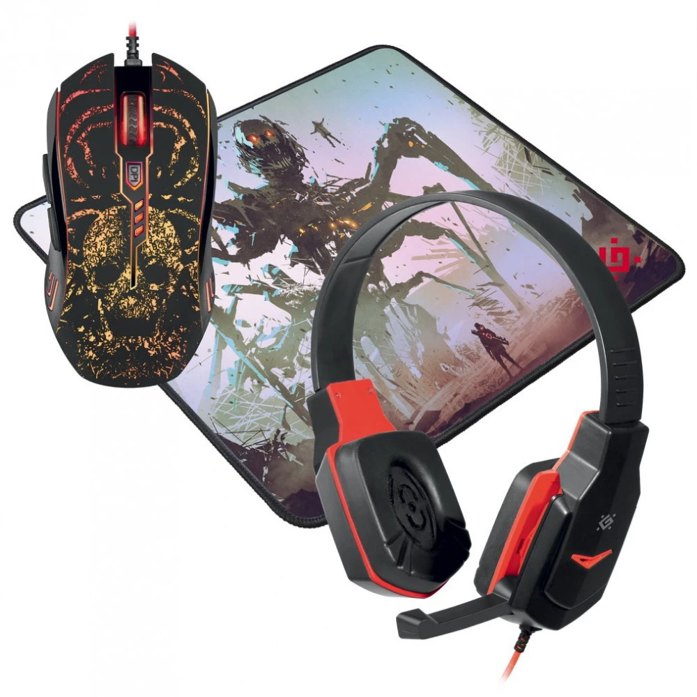 Игровой набор Defender Nemesida MHP-128 (мышь+коврик+гарнитура) — 2