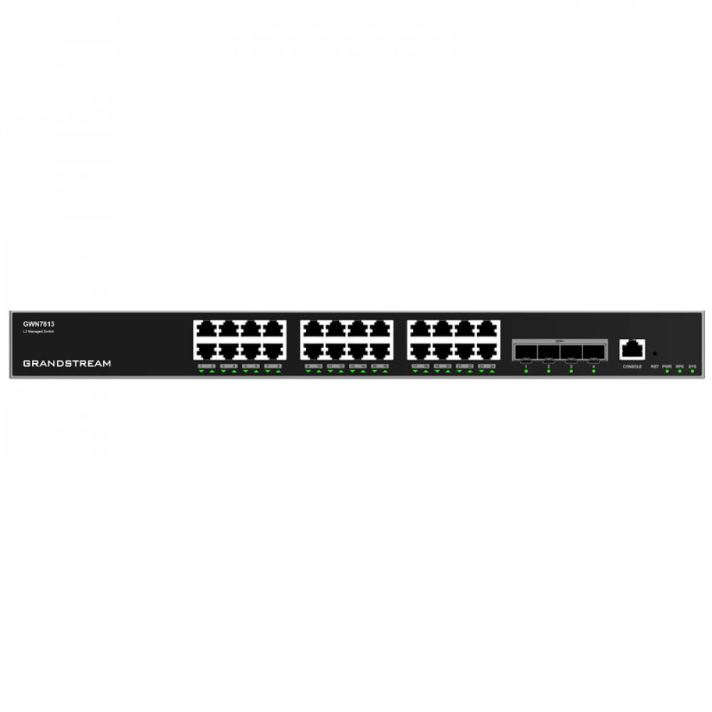 Коммутатор Grandstream GWN7813, Layer 3, 24x GbE, 4x SFP+ — 3