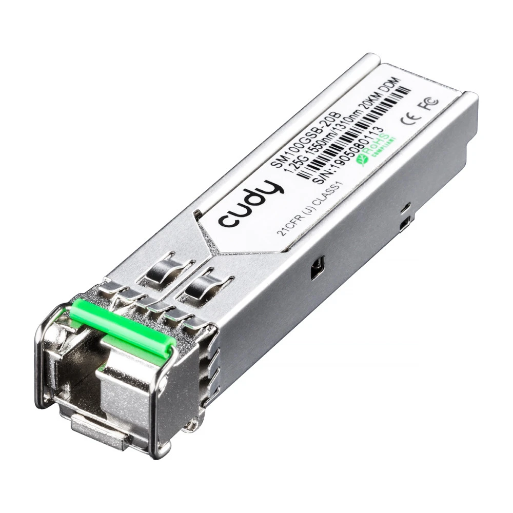 Оптический транссивер SFP WDM CUDY SM100GSB-20B, 20 км
