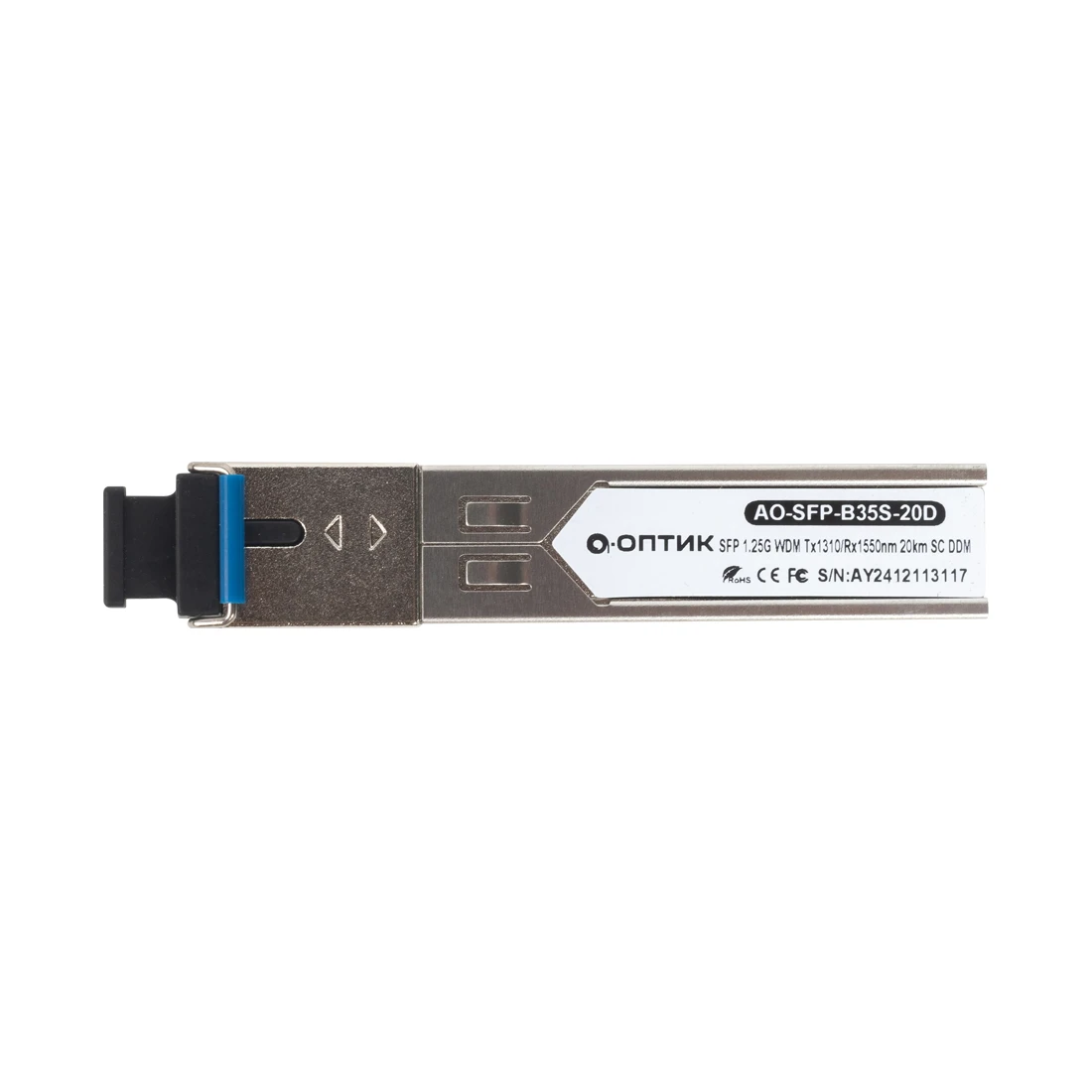 Трансивер А-Оптик AO-SFP-B35S-20D, SFP 1.25G WDM, TX1310/RX1550, 20км — 2