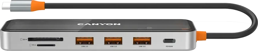 USB-концентратор CANYON DS-13 7in1 4K USB-C, Space Grey — 3