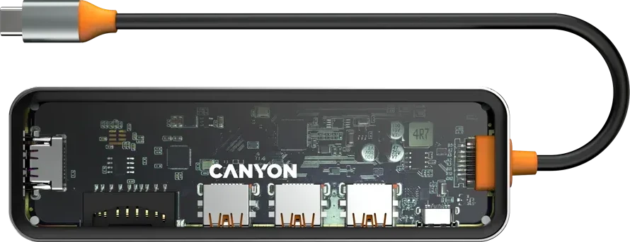 USB-концентратор CANYON DS-13 7in1 4K USB-C, Space Grey — 4