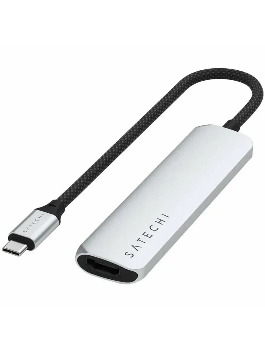 USB-адаптер SATECHI 4-in-1 USB-C Slim 4K, серебро — 2