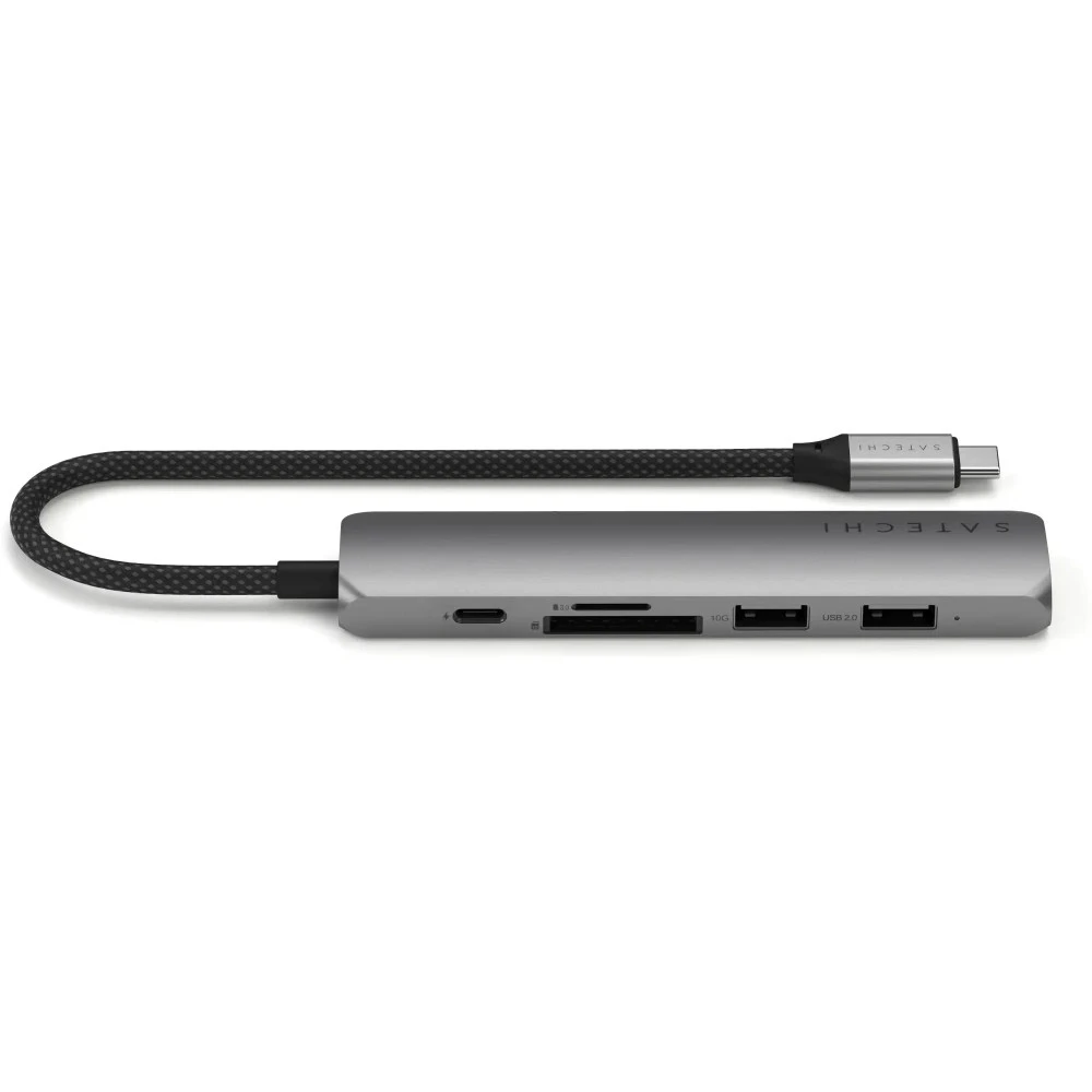 USB-адаптер SATECHI 6-in-1 USB-C Slim, Space Grey — 2