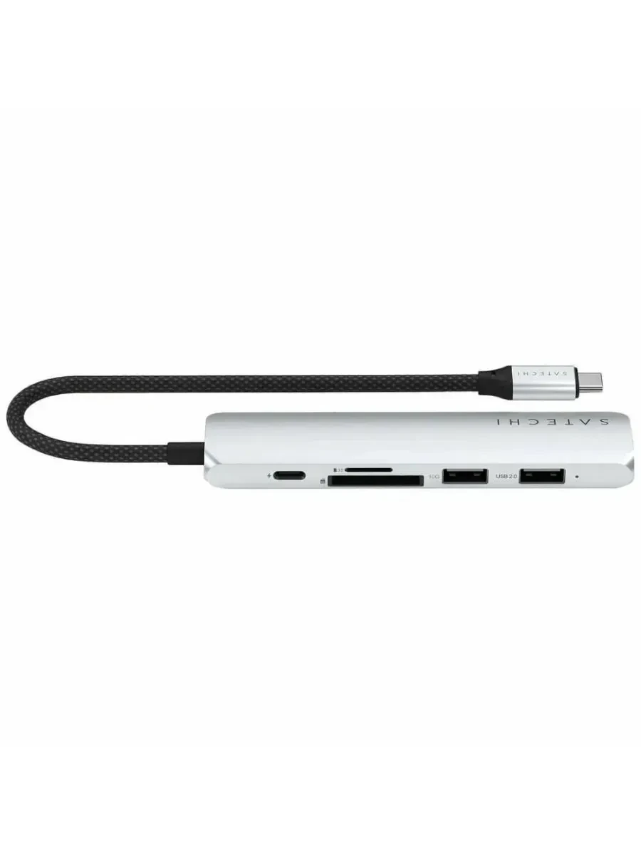 USB-адаптер SATECHI 6-in-1 USB-C Slim, серебро — 2