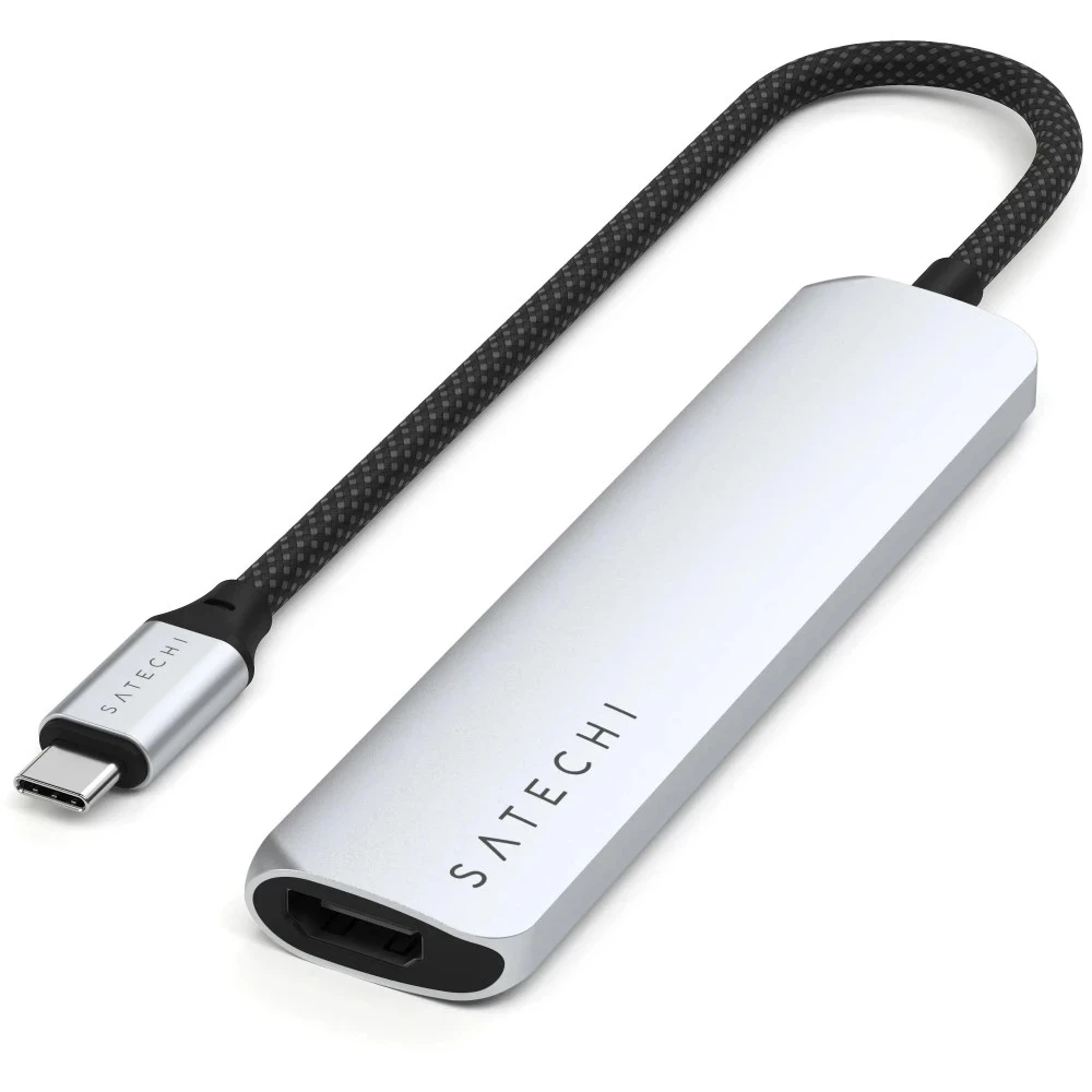 USB-адаптер SATECHI 6-in-1 USB-C Slim, серебро — 3