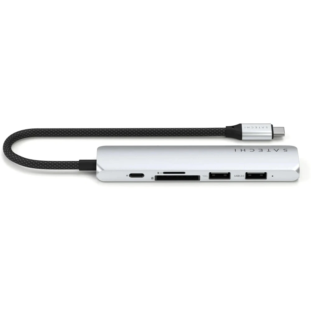 USB-адаптер SATECHI 6-in-1 USB-C Slim, серебро — 4