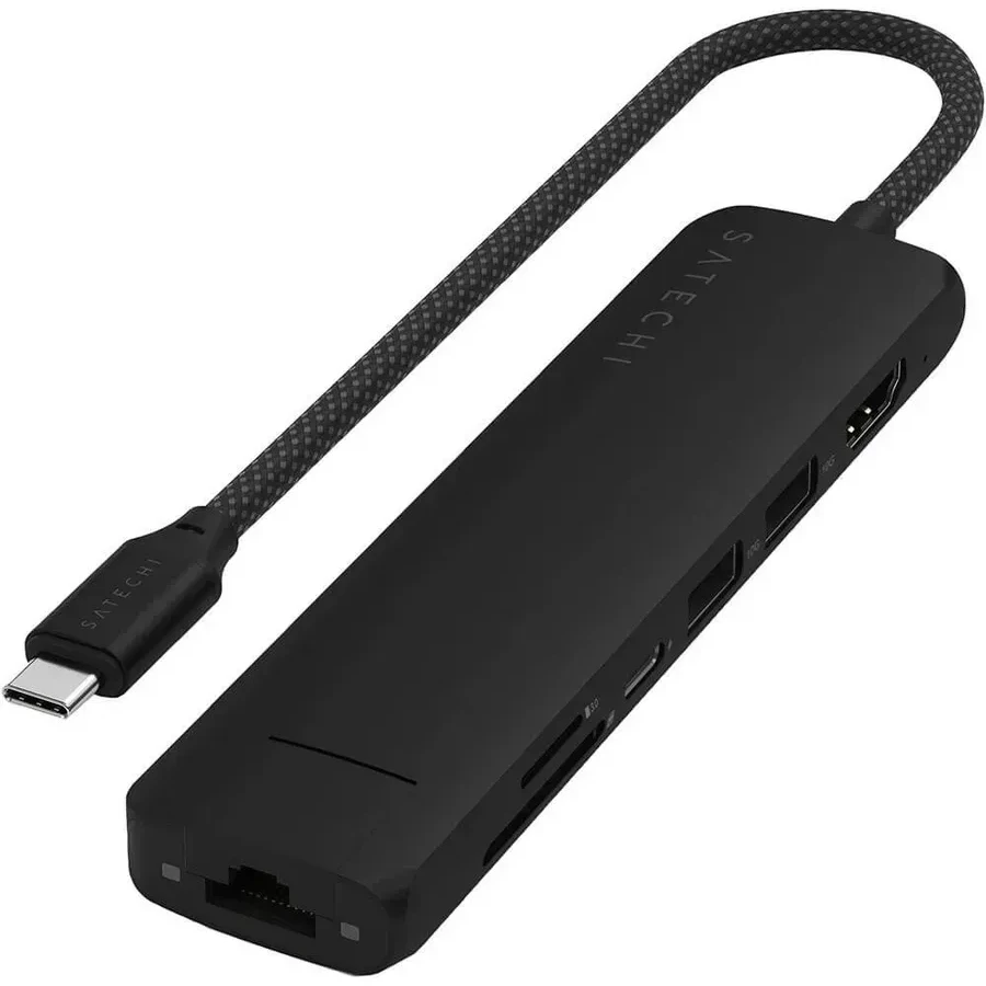 USB-адаптер SATECHI USB-C Slim с Ethernet, чёрный