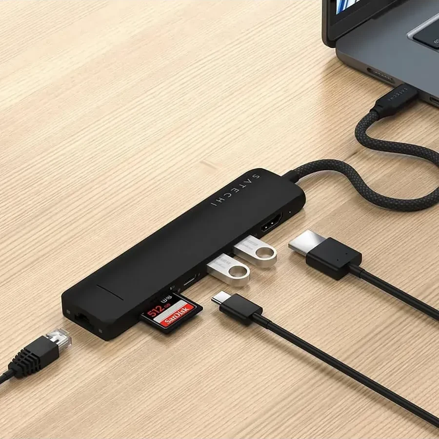 USB-адаптер SATECHI USB-C Slim с Ethernet, чёрный — 2