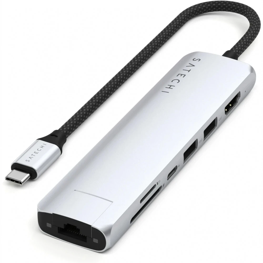 USB-адаптер SATECHI 7-in-1 USB-C с Ethernet, серебро — 2