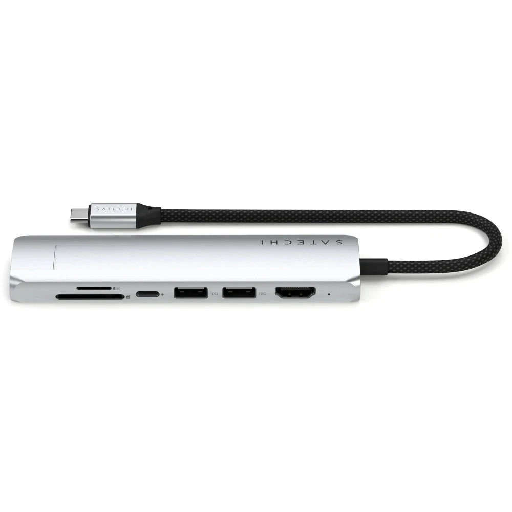 USB-адаптер SATECHI 7-in-1 USB-C с Ethernet, серебро — 3
