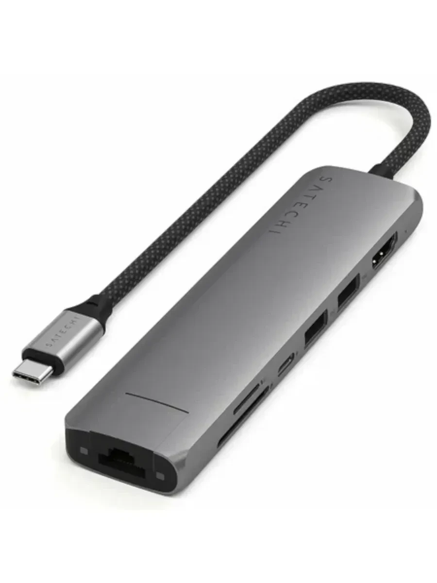 USB-адаптер SATECHI 7-in-1 USB-C с Ethernet, Space Grey
