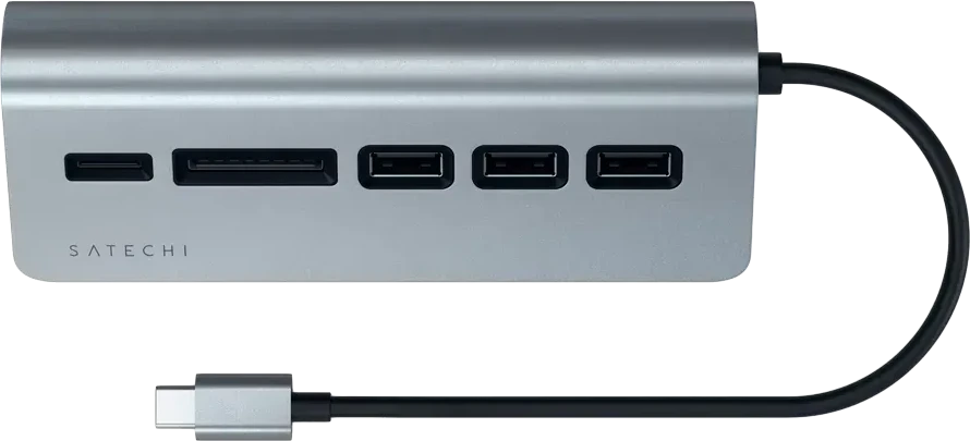 SATECHI Type-C Hub USB 3.0, кардридер, серый