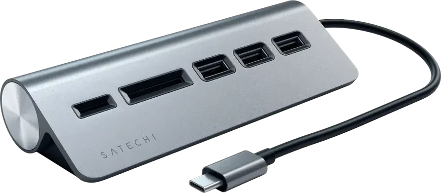 SATECHI Type-C Hub USB 3.0, кардридер, серый — 2