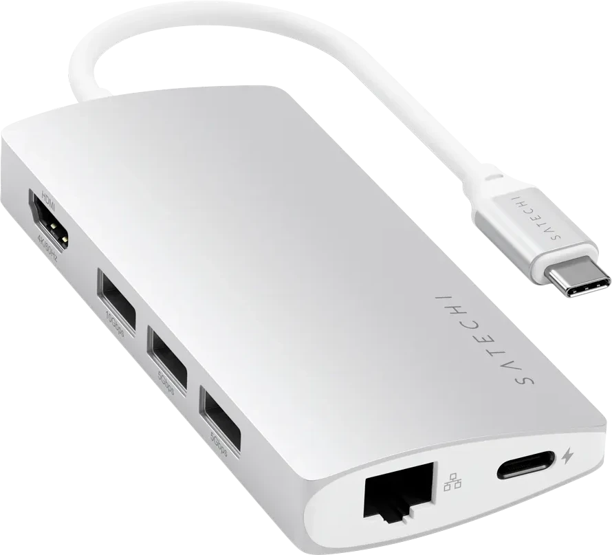 SATECHI Type-C Adapter 4K Ethernet V2, серебр.