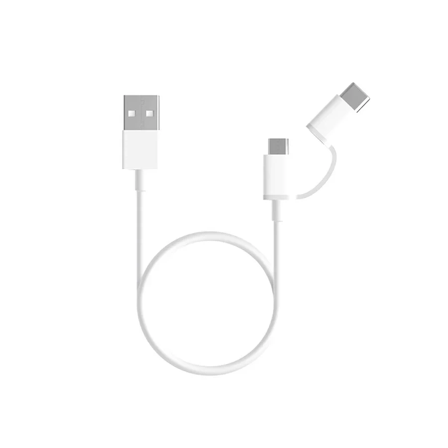 Кабель Xiaomi Micro USB и USB-C, 0.3м, белый